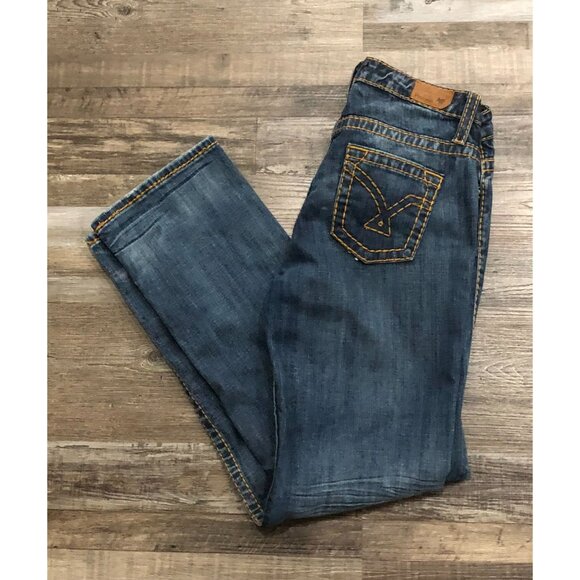 Vigoss Denim - Vigoss Boot Cut Womens Size 33x32 Dark Wash Thick Stitch Blue Jeans